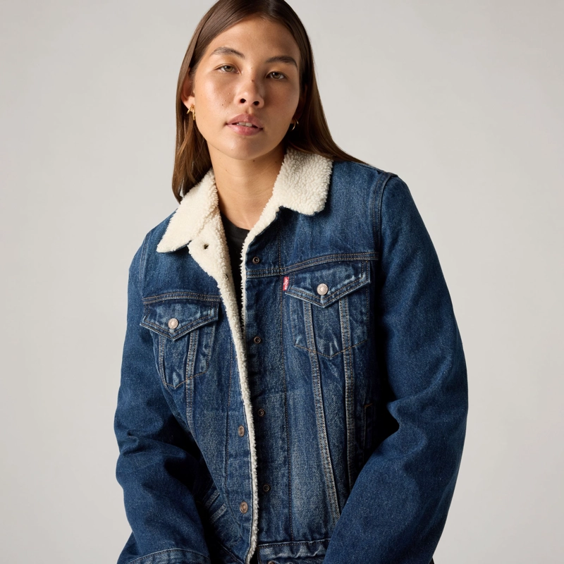 CHAQUETA MUJER ORIGINAL SHERPA TRUCKER AZUL LEVIS 36136-0063 - 4