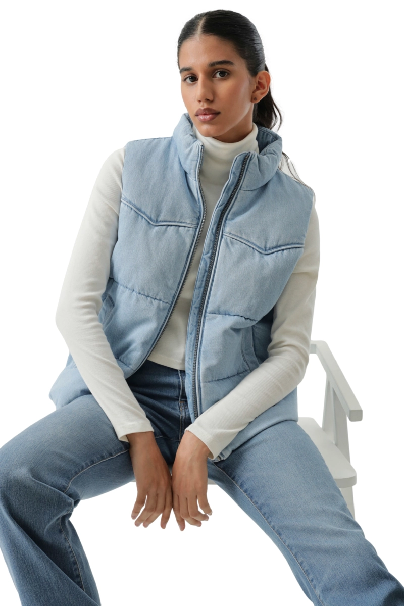 CHAQUETA MUJER WESTERN PUFFER VEST AZUL LEVIS 59544-0726 - 5