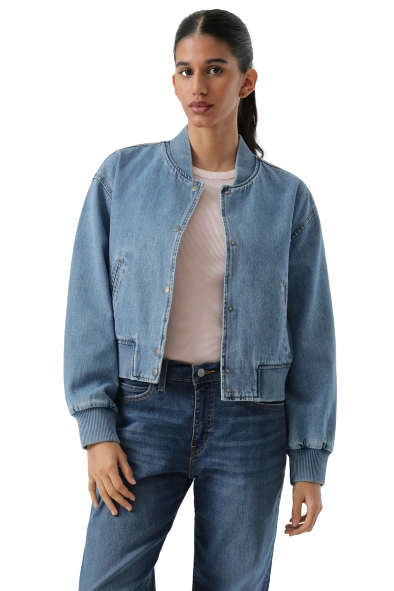 CHAQUETA MUJER CROPPED VARSITY BOMBER AZUL LEVIS 59544-0734 - 1