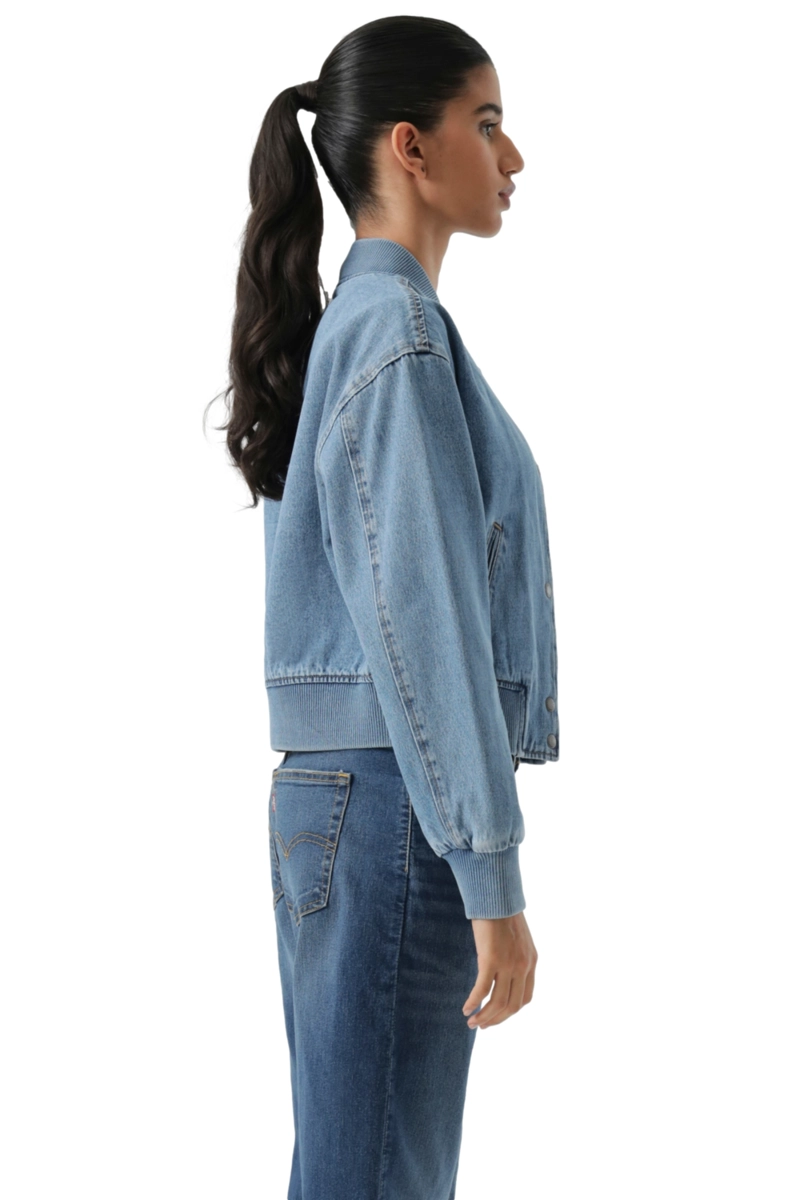 CHAQUETA MUJER CROPPED VARSITY BOMBER AZUL LEVIS 59544-0734 - 2