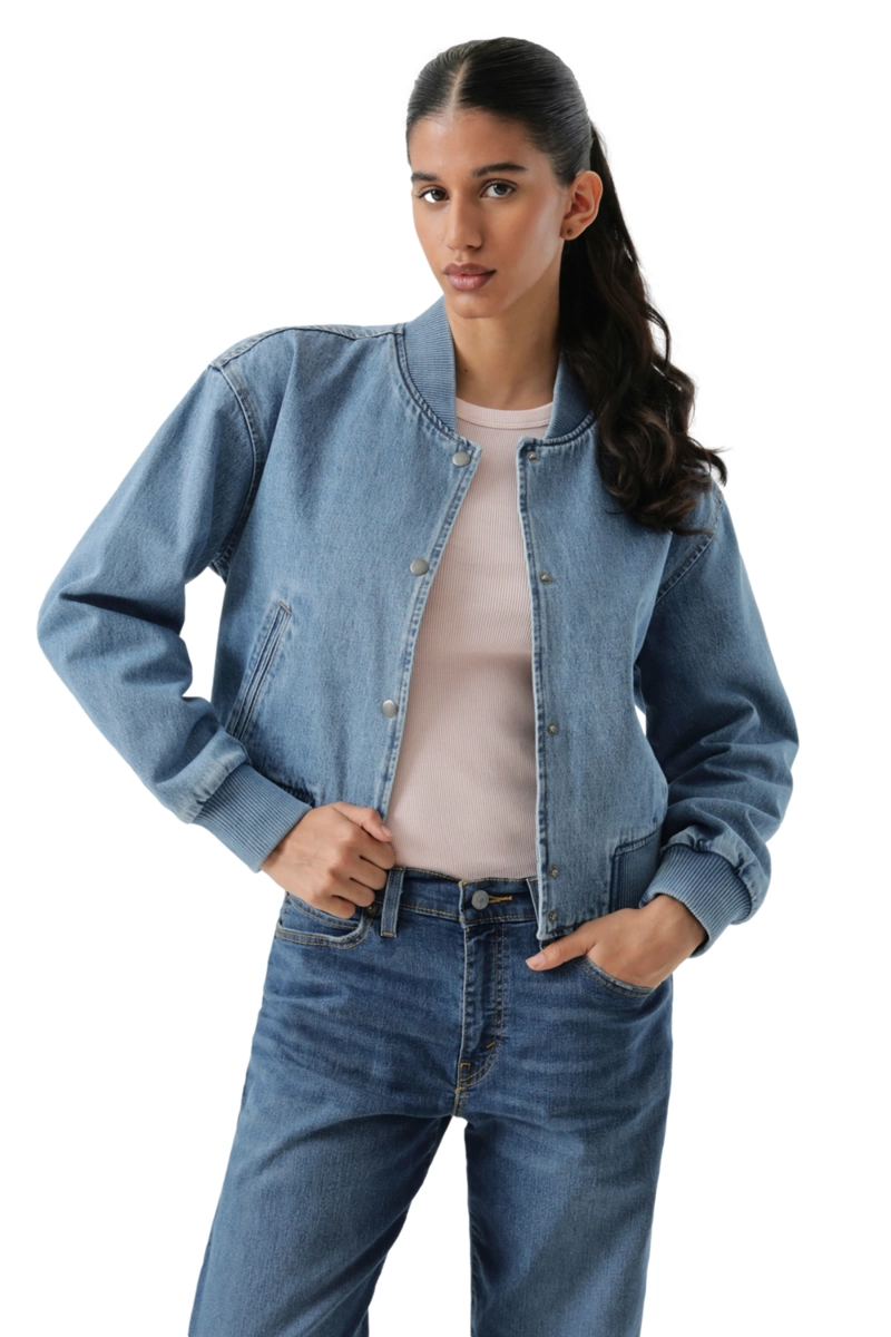 CHAQUETA MUJER CROPPED VARSITY BOMBER AZUL LEVIS 59544-0734 - 5