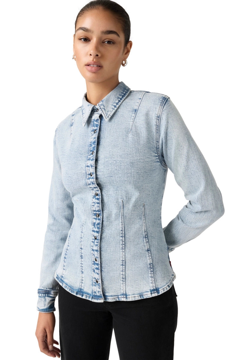 BLUSA MUJER SHAPED SHIRT AZUL LEVIS 003PC-0002 - 3