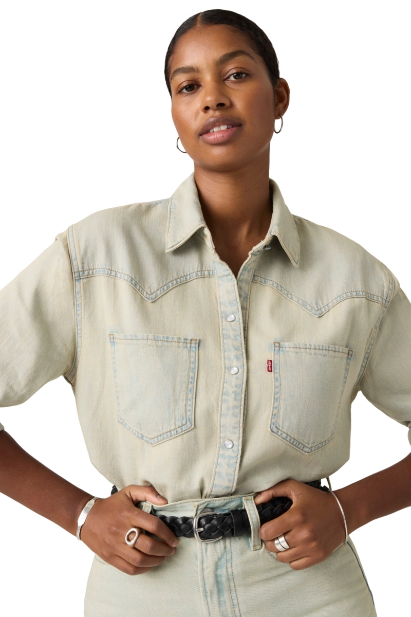 BLUSA MUJER TEODORA WESTERN SHIRT CELESTE LEVIS A7244-0080 - 4