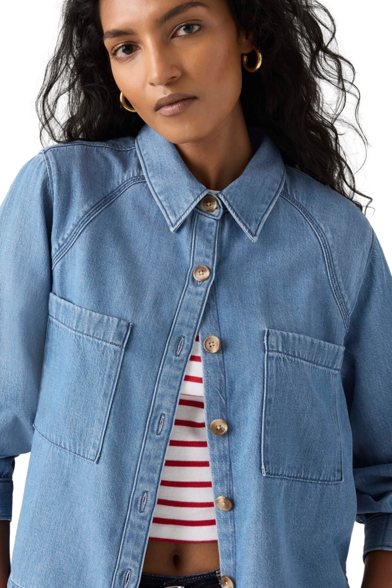BLUSA MUJER TINI UTILITY SHIRT AZUL LEVIS 005EV-0007 - 4
