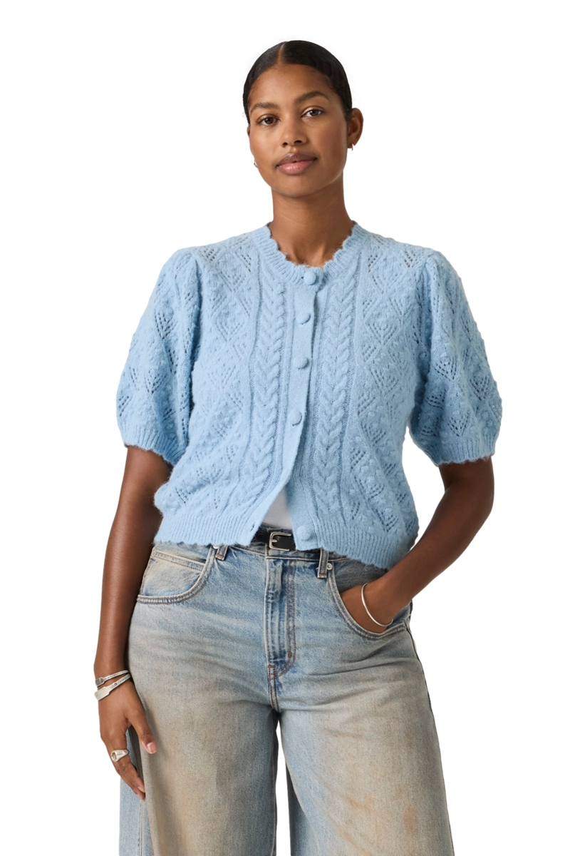 SWEATER MUJER PAULINE POINTELLE CARDI AZUL LEVIS 005A8-0001 - 1