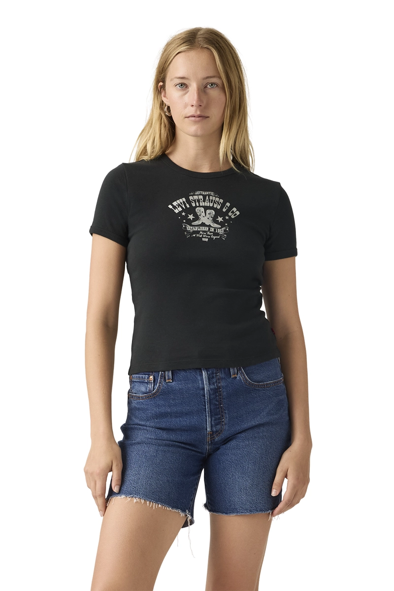 POLERA MUJER GRAPHIC RINGER RICKIE NEGRO LEVIS A3519-0060 - 1