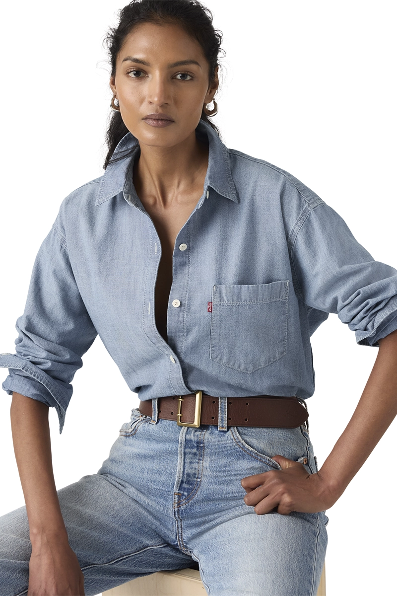 BLUSA MUJER HARLIE BOYFRIEND SHIRT AZUL LEVIS 001HM-0021 - 4