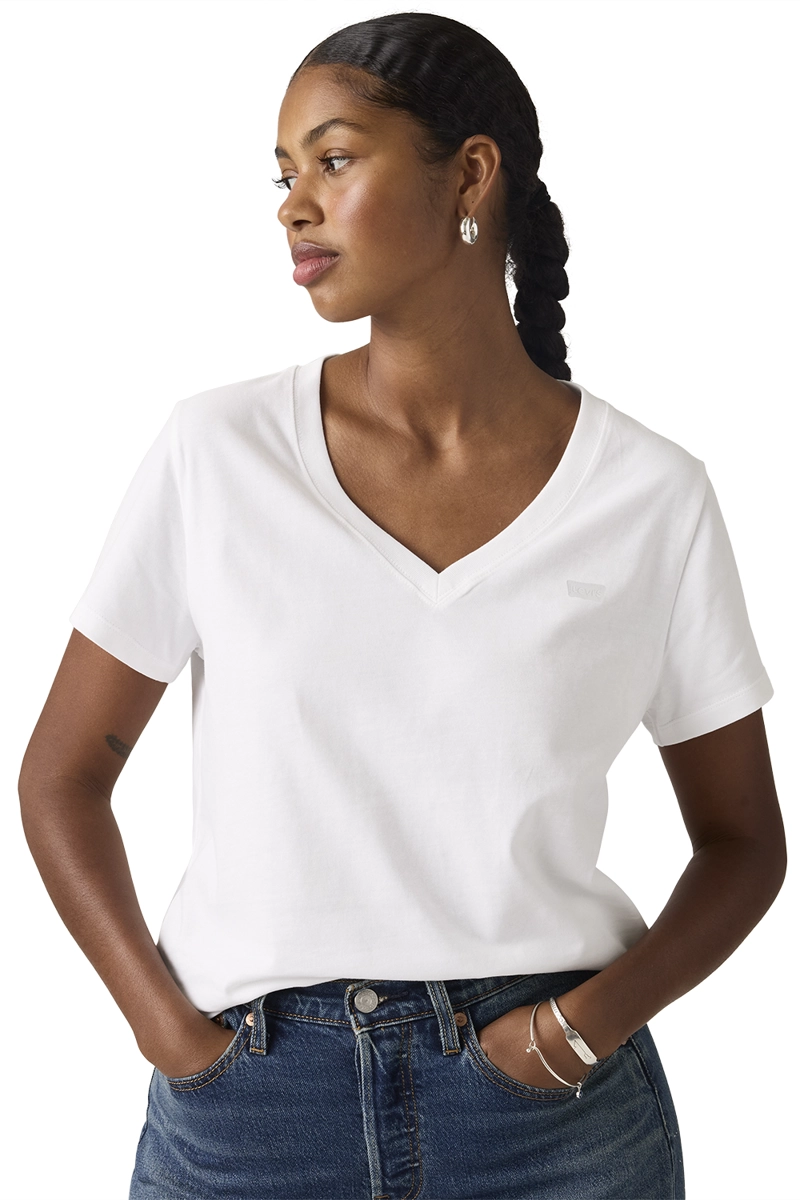 POLERA MUJER FAVORITE V-NECK BLANCO LEVIS 005J6-0011 - 3