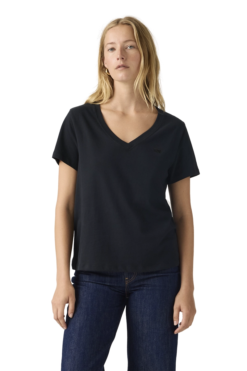 POLERA MUJER FAVORITE V-NECK NEGRO LEVIS 005J6-0012 - 1