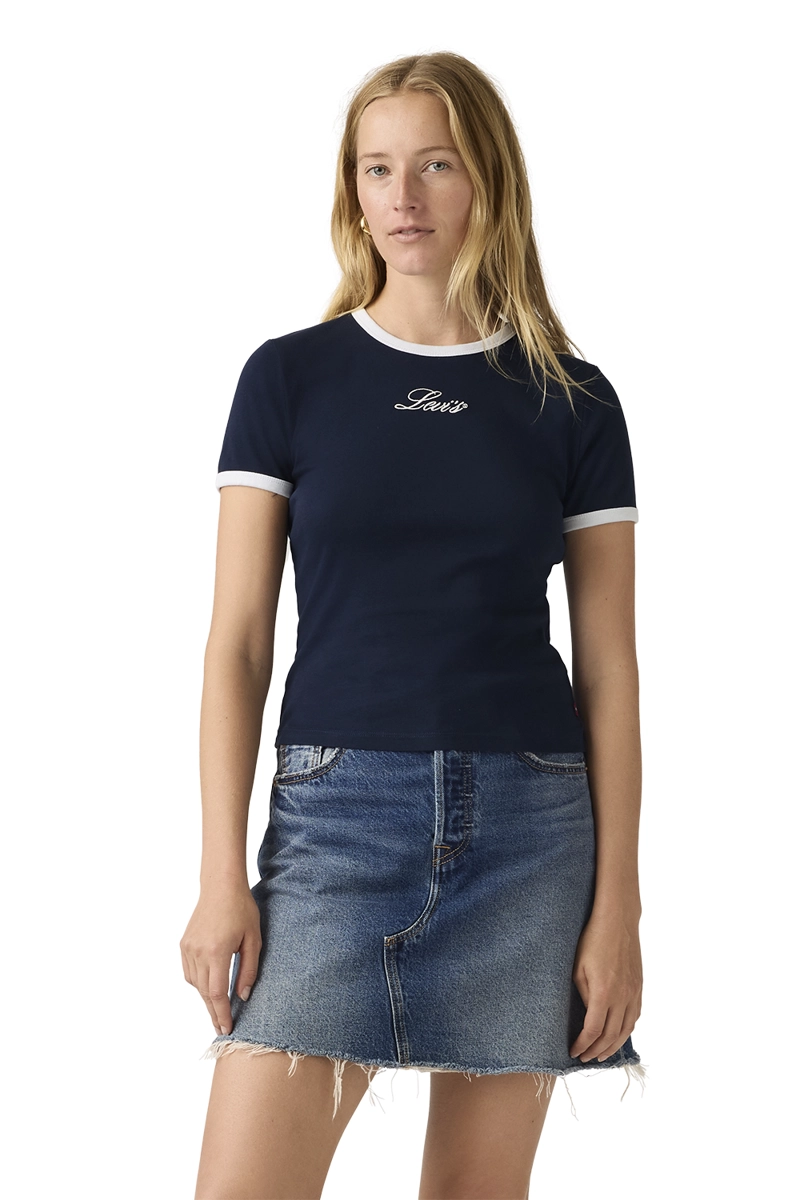 POLERA MUJER GRAPHIC RINGER RICKIE AZUL LEVIS A3519-0063 - 1