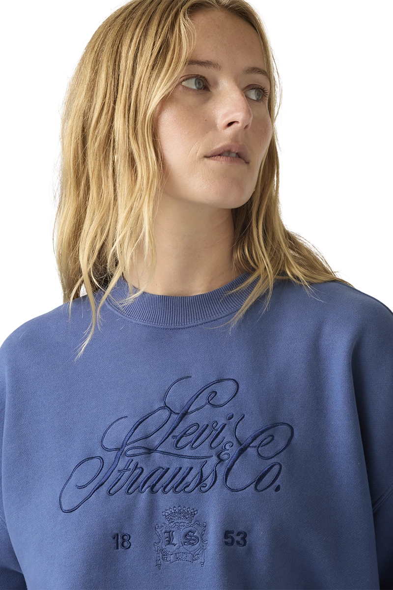 POLERON MUJER VINTAGE OVERSIZED CREW AZUL LEVIS 005GT-0011 - 4