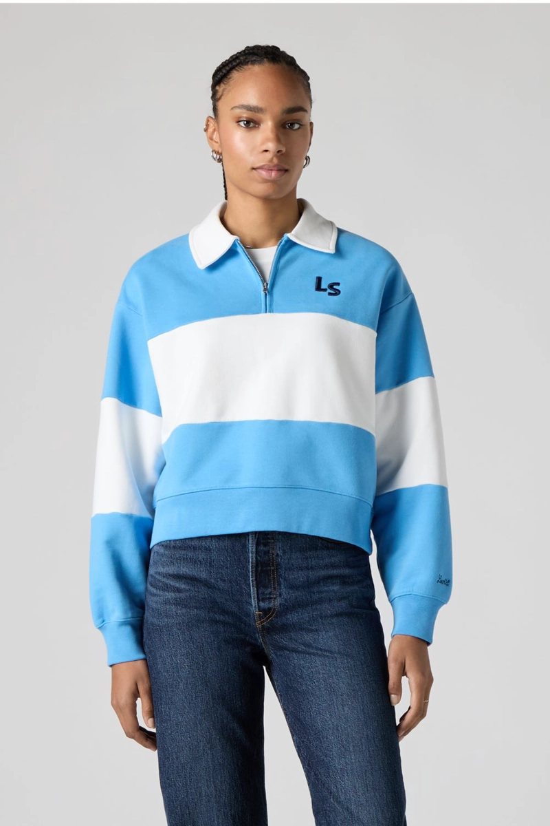 POLERON MUJER BANKS 1/4 ZIP AZUL LEVIS 003QM-0003 - 1