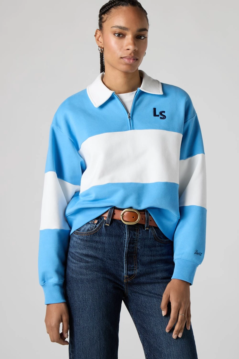 POLERON MUJER BANKS 1/4 ZIP AZUL LEVIS 003QM-0003 - 3