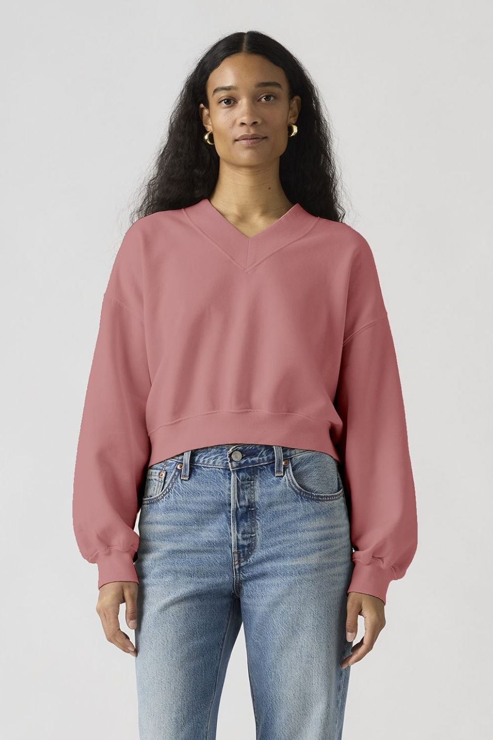 POLERON MUJER VINTAGE VNECK ROSADO LEVIS 005IF-0008 - 1