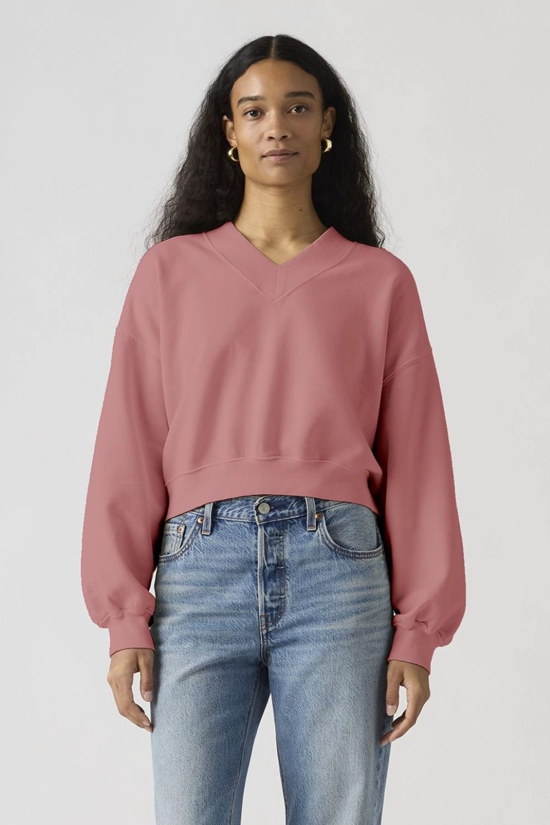 POLERON MUJER VINTAGE VNECK ROSADO LEVIS 005IF-0008 - 1