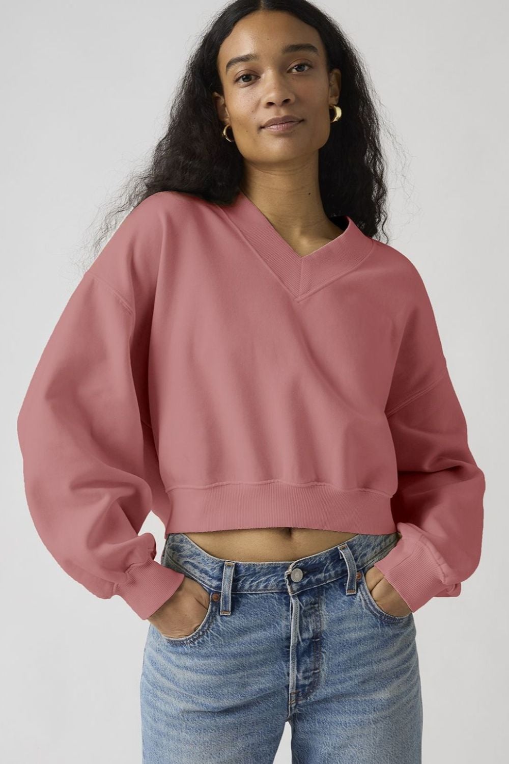 POLERON MUJER VINTAGE VNECK ROSADO LEVIS 005IF-0008 - 3