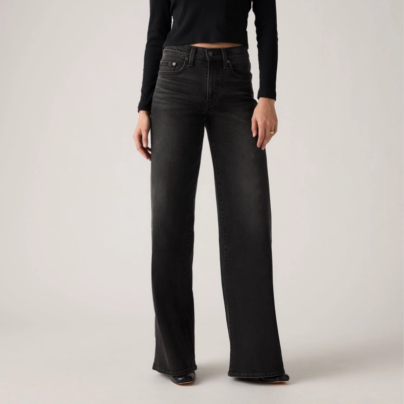 JEANS MUJER HIGH RISE 728 WIDE LEG NEGRO LEVIS 0039B-0000 - 1