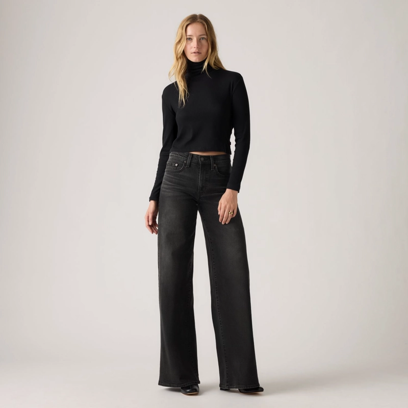 JEANS MUJER HIGH RISE 728 WIDE LEG NEGRO LEVIS 0039B-0000 - 2