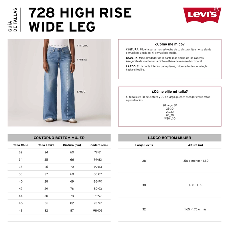 JEANS MUJER HIGH RISE 728 WIDE LEG NEGRO LEVIS 0039B-0000 - 6