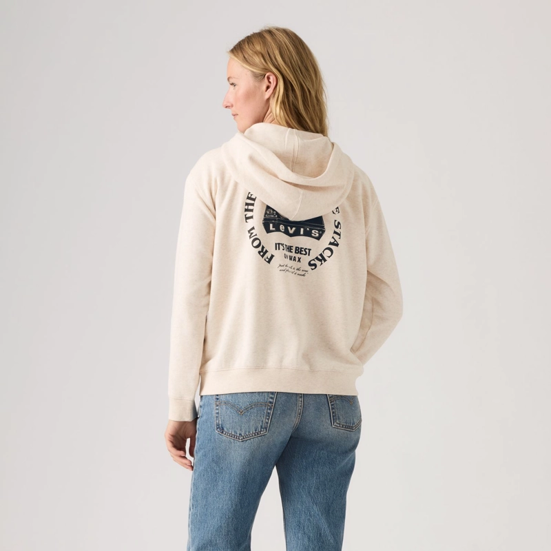 POLERON MUJER GRAPHIC EVERYDAY ZIP BEIGE LEVIS A9416-0006 - 2