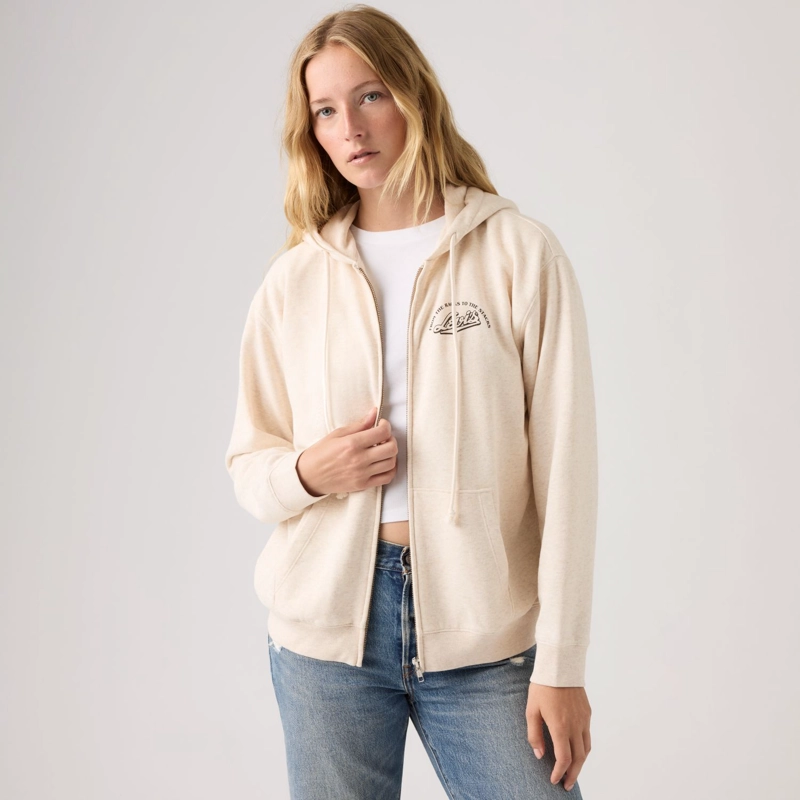 POLERON MUJER GRAPHIC EVERYDAY ZIP BEIGE LEVIS A9416-0006 - 3