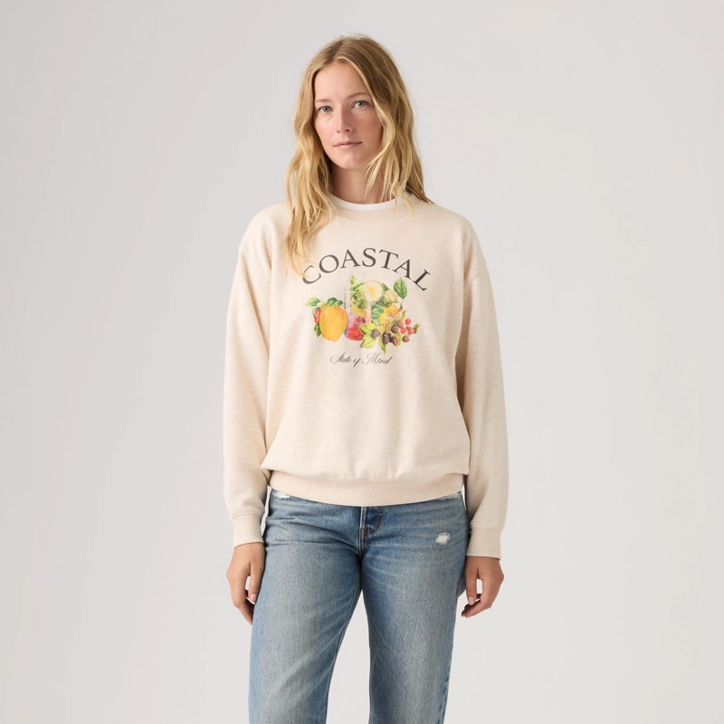 POLERON MUJER GR EVERYDAY CREW BEIGE LEVIS A8800-0091 - 1