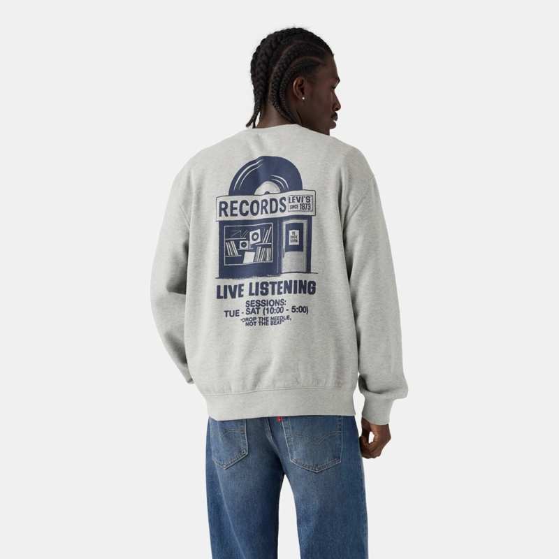 POLERON HOMBRE RELAXD GRAPHIC CREW GRIS LEVIS 38712-0523 - 2