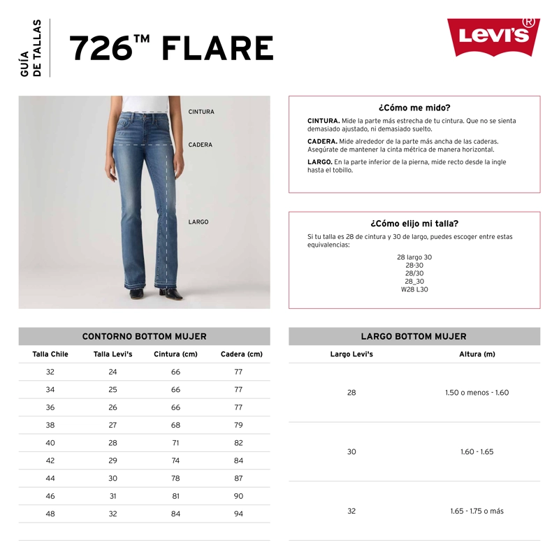 JEANS MUJER 726 HR FLARE AZUL LEVIS A3410-0216 - 6