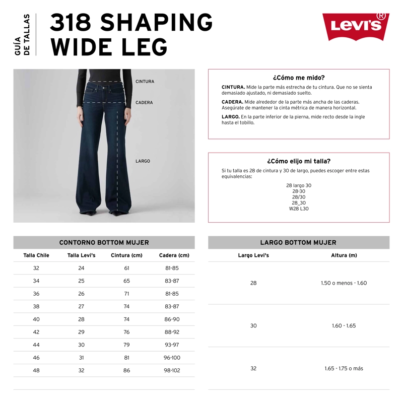 JEANS MUJER 318 TAILORED WIDE LEG NEGRO LEVIS 0081C-0000 - 5