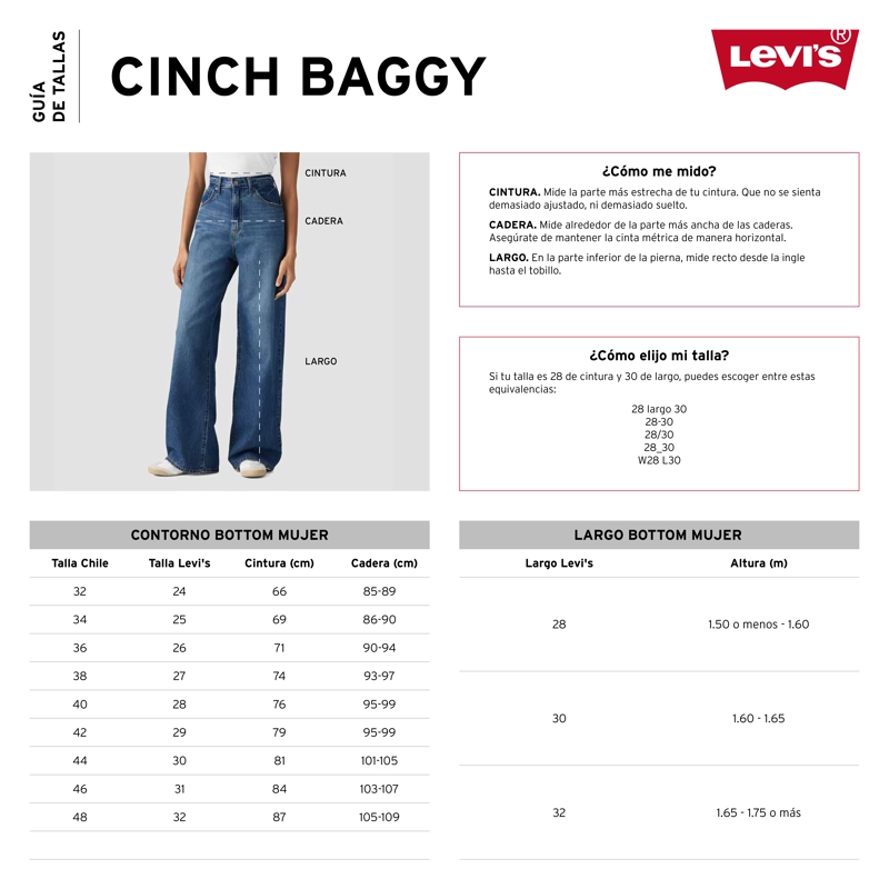 JEANS MUJER CINCH BAGGY AZUL LEVIS 001UP-0044 - 6