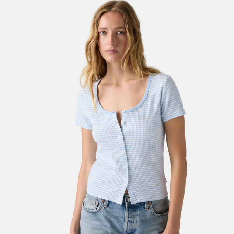 POLERA MUJER AUSTEN BUTTON THROUGH CELESTE LEVIS 0087U-0006 - 3