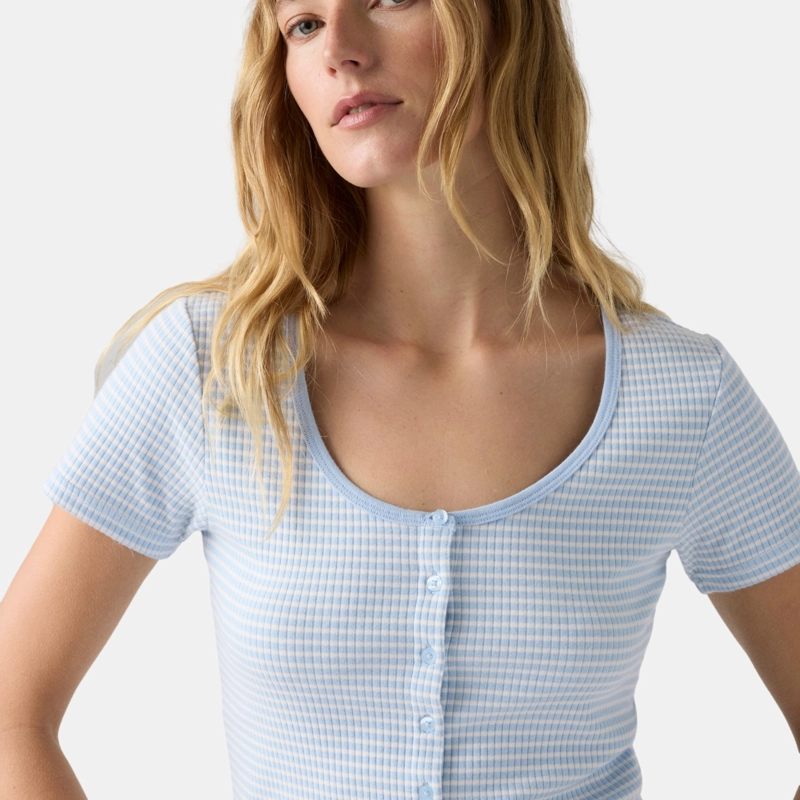 POLERA MUJER AUSTEN BUTTON THROUGH CELESTE LEVIS 0087U-0006 - 4