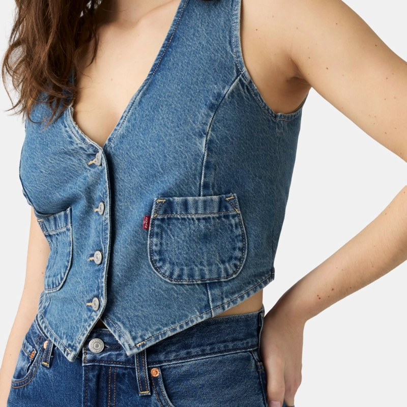 VEST MUJER TAILORED DENIM AZUL LEVIS A8749-0018 - 4