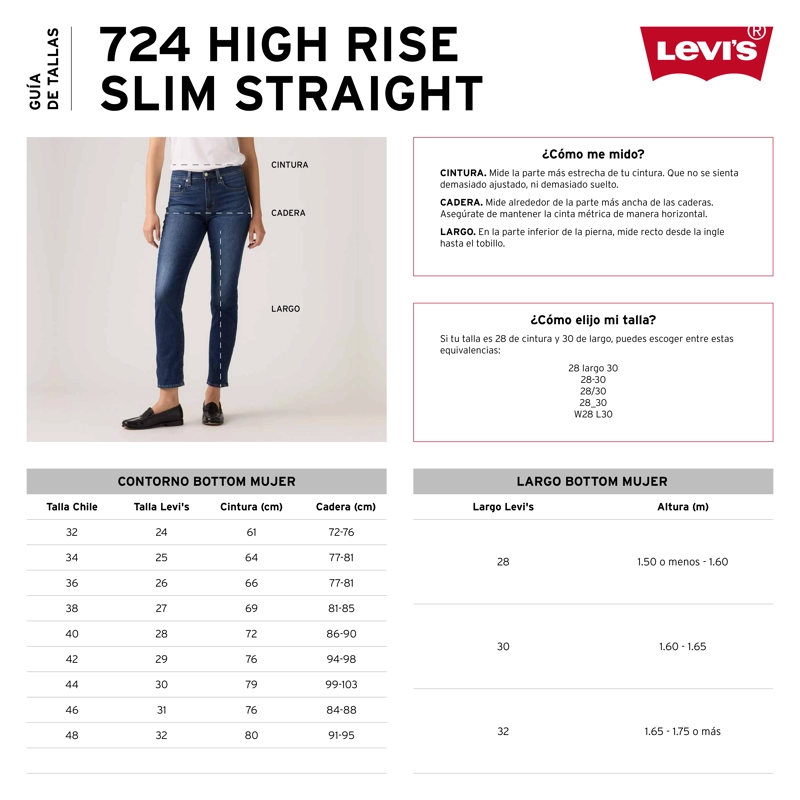 JEANS MUJER 724 HIGH RISE STRAIGHT AZUL LEVIS 18883-0456 - 6