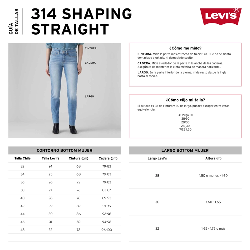 JEANS MUJER 314 SHAPING STRAIGHT AZUL LEVIS 19631-0330 - 5