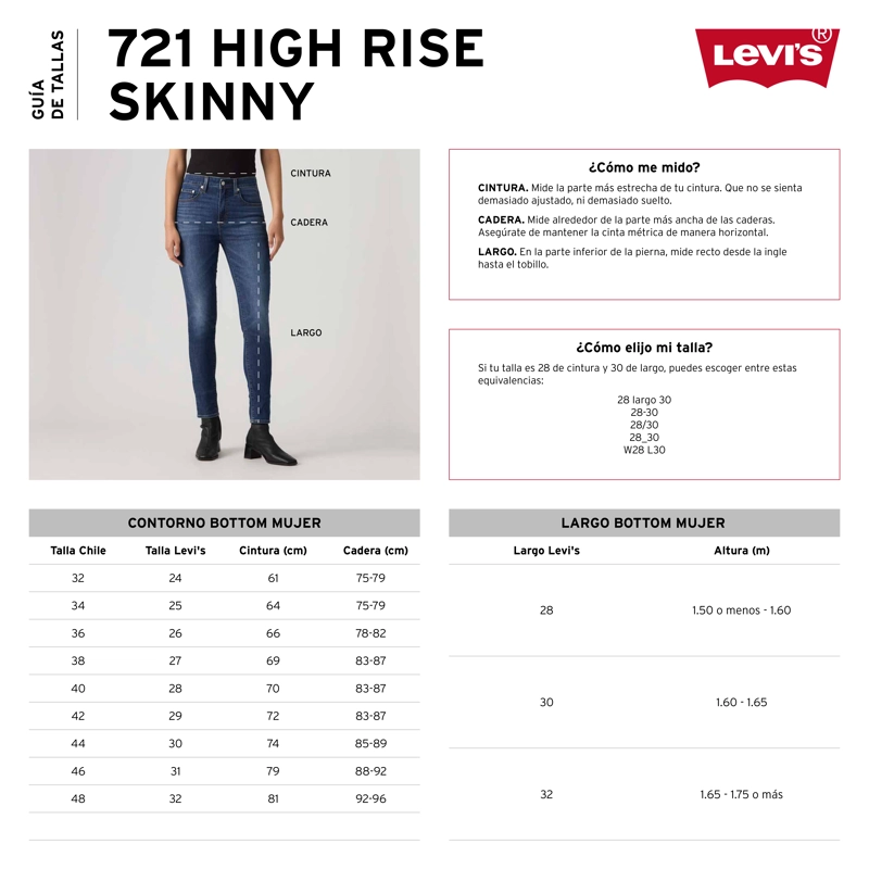 JEANS MUJER 721 HIGH RISE SKINNY AZUL LEVIS 18882-0965 - 6
