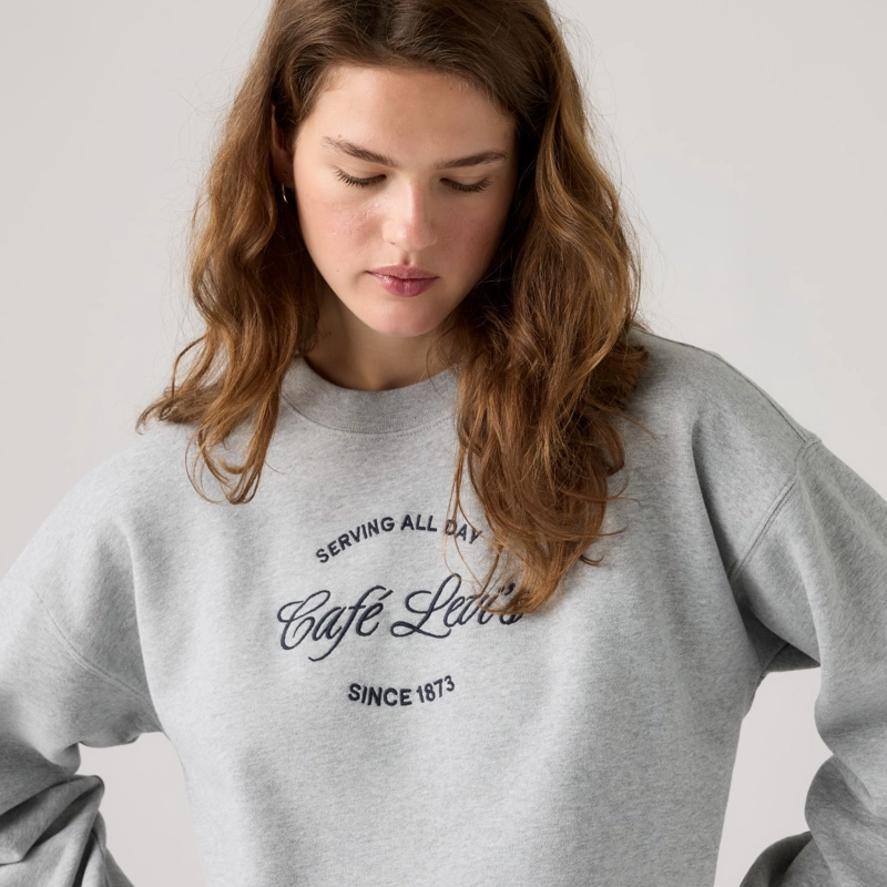 POLERON MUJER VINTAGE BOXY CREW GRIS LEVIS 005OZ-0026 - 4