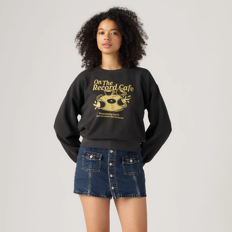 POLERON MUJER VINTAGE BOXY CREW NEGRO LEVIS 005OZ-0044 - 1
