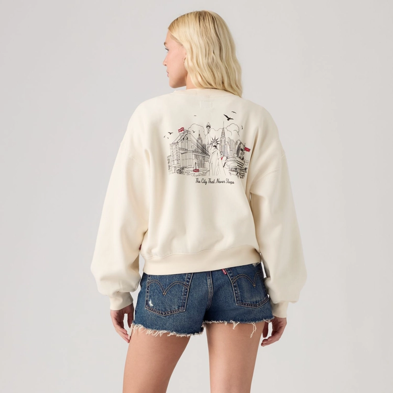 POLERON MUJER VINTAGE BOXY CREW BEIGE LEVIS 005OZ-0035 - 2