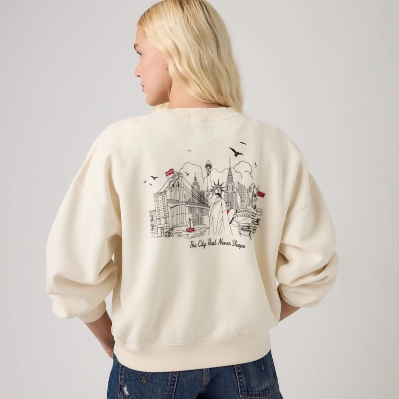 POLERON MUJER VINTAGE BOXY CREW BEIGE LEVIS 005OZ-0035 - 3