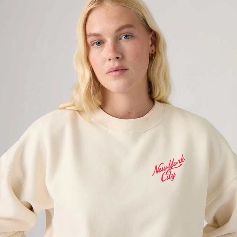 POLERON MUJER VINTAGE BOXY CREW BEIGE LEVIS 005OZ-0035 - 4
