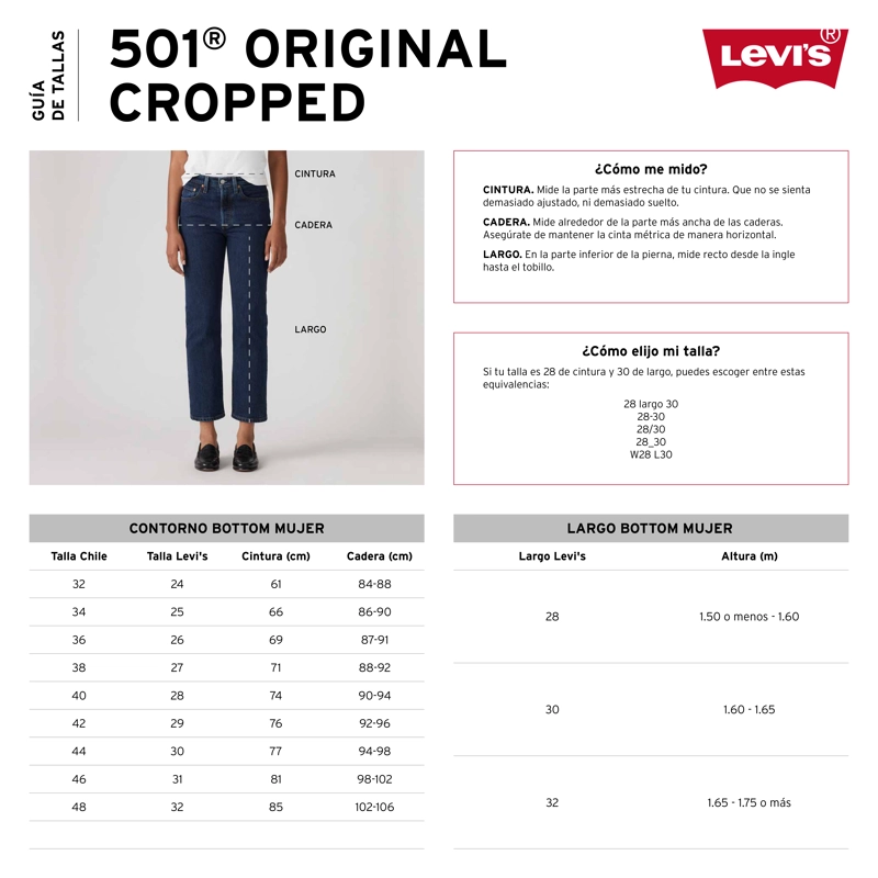 JEANS MUJER 501 CROP CELESTE LEVIS 36200-0416 - 6