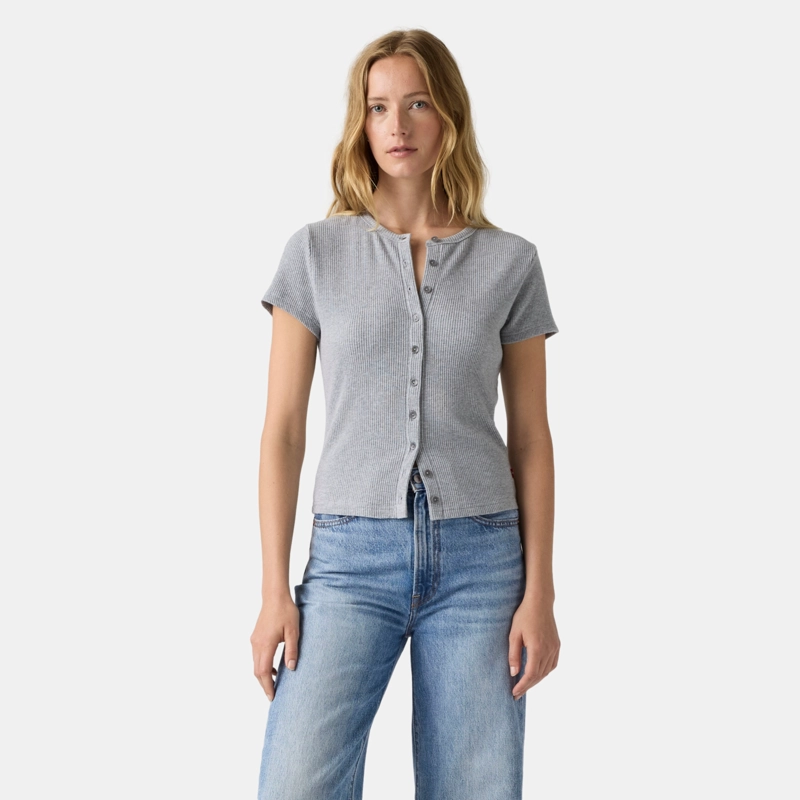 POLERA MUJER RORY BUTTON THROUGH SS GRIS LEVIS 0086M-0005 - 1