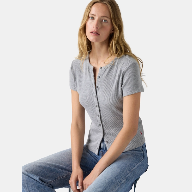POLERA MUJER RORY BUTTON THROUGH SS GRIS LEVIS 0086M-0005 - 3
