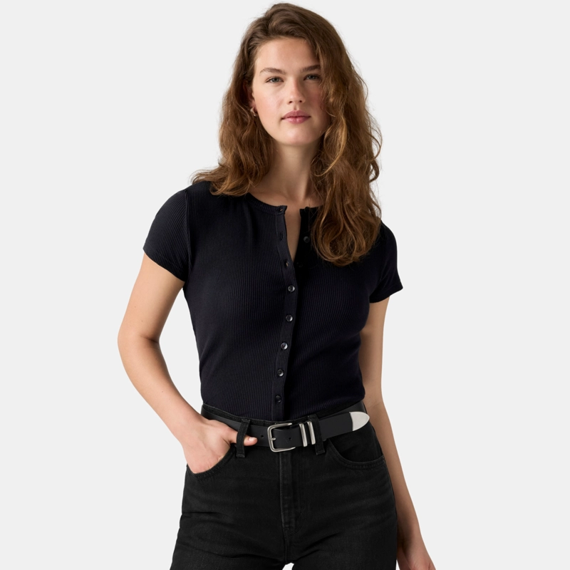 POLERA MUJER RORY BUTTON THROUGH SS NEGRO LEVIS 0086M-0000 - 3
