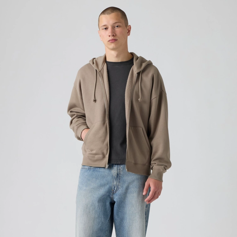 POLERON HOMBRE BOXY FULL ZIP CAFE LEVIS 004GY-0017 - 1