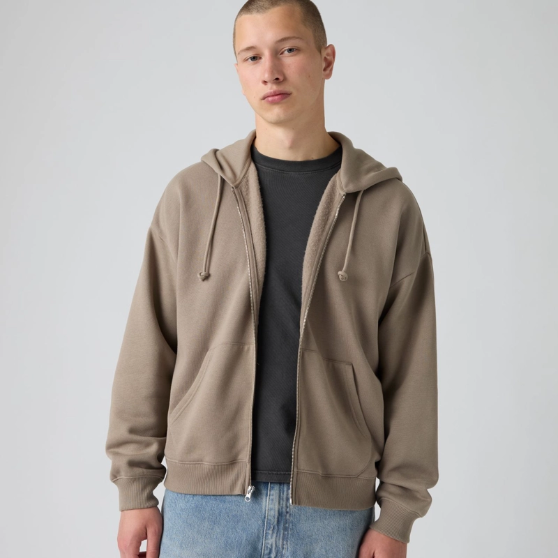 POLERON HOMBRE BOXY FULL ZIP CAFE LEVIS 004GY-0017 - 3