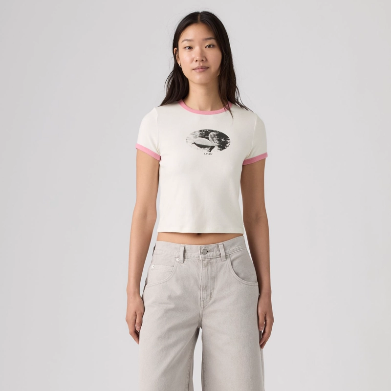 POLERA MUJER ESSENTIAL BABY RINGER BEIGE LEVIS 008A1-0003 - 1