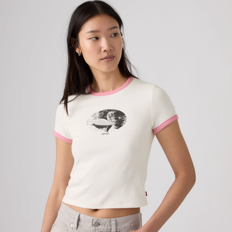 POLERA MUJER ESSENTIAL BABY RINGER BEIGE LEVIS 008A1-0003 - 3