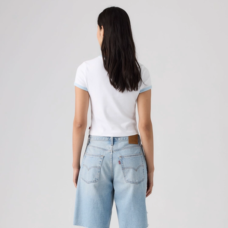 POLERA MUJER ESSENTIAL BABY RINGER BLANCO LEVIS 008A1-0008 - 2